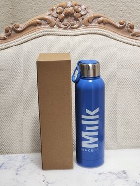 Milk Makeup Water Bottle Quencher 22 oz Stainless Steel Blue Reusable NEW NIB